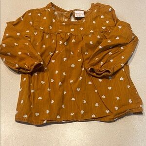 Pumpkin Patch Kids Tan Heart Blouse